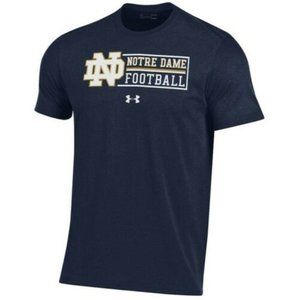 Notre Dame Fighting Irish Mens UA Football Performance Cotton T-Shirt Large
